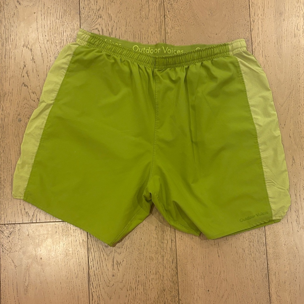 Outdoor Voices Lime Green Running Shorts